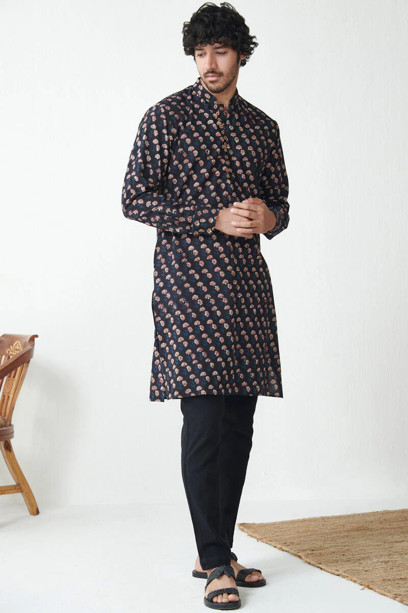 Zaid Aayan Black Handloom Pants - Image 3