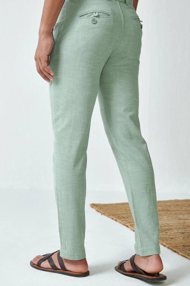 Zaid Aayan Sage Green Handloom Pants - Image 5
