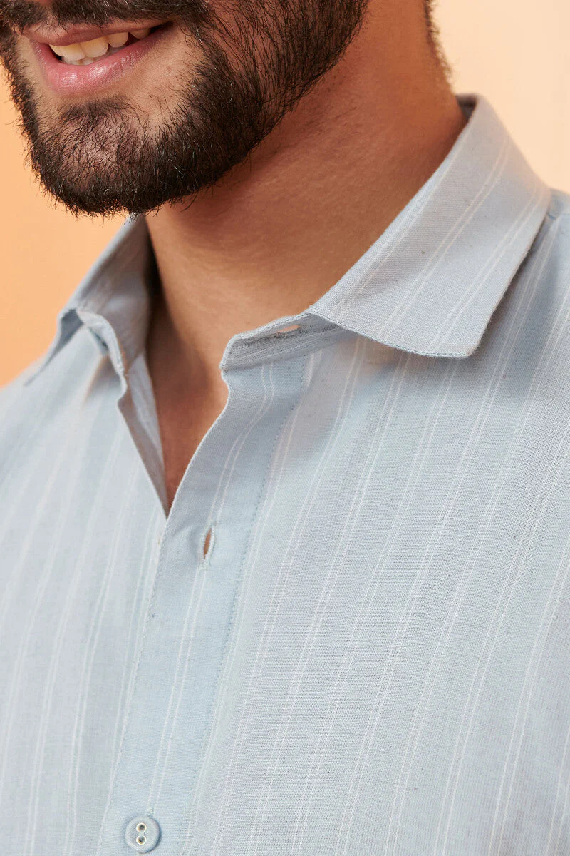 Zaid Abeer Stripe Handloom Shirt - Image 2