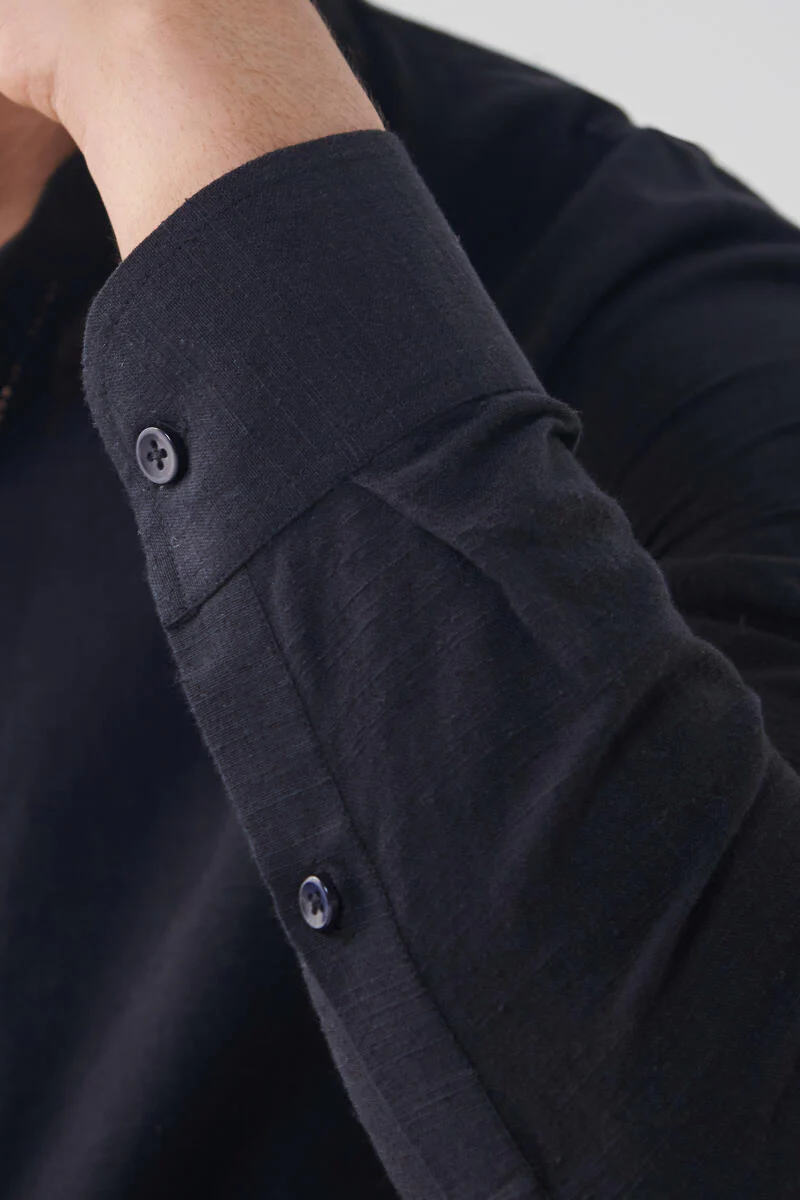 Zaid Black Handloom Kurta - Image 4