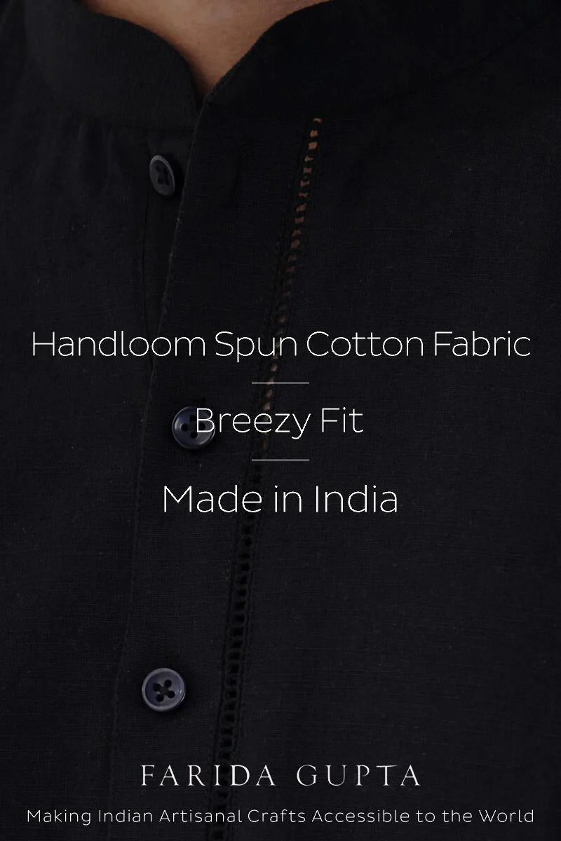 Zaid Black Handloom Kurta - Image 7