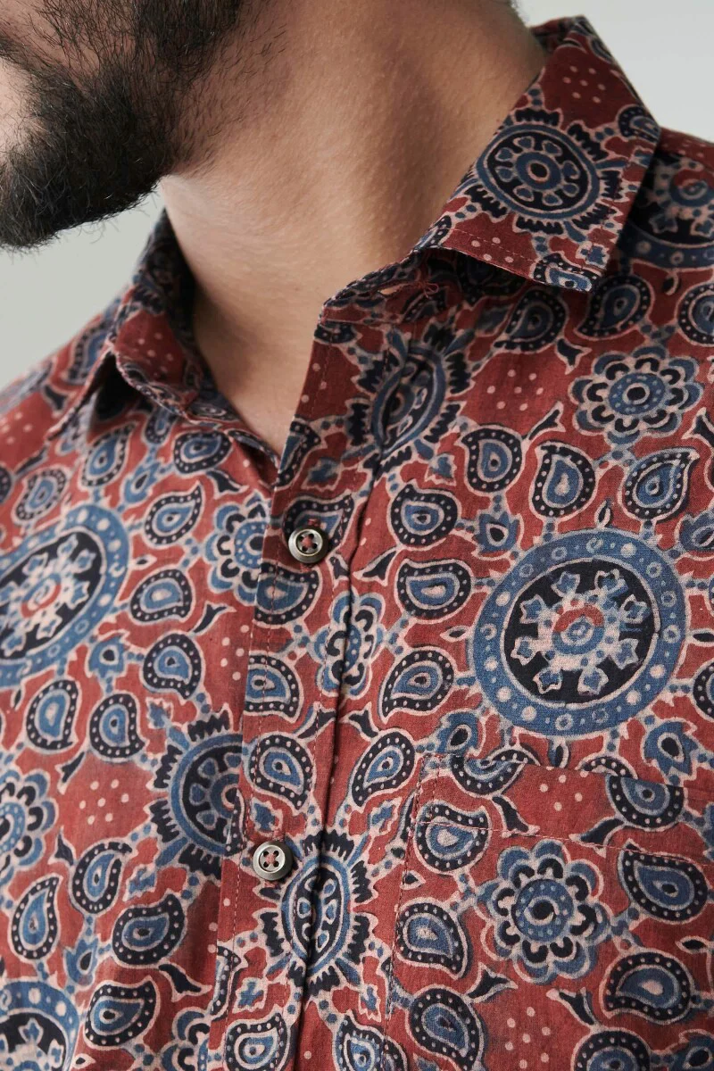 Zaid Fahad Ajrak Shirt - Image 2