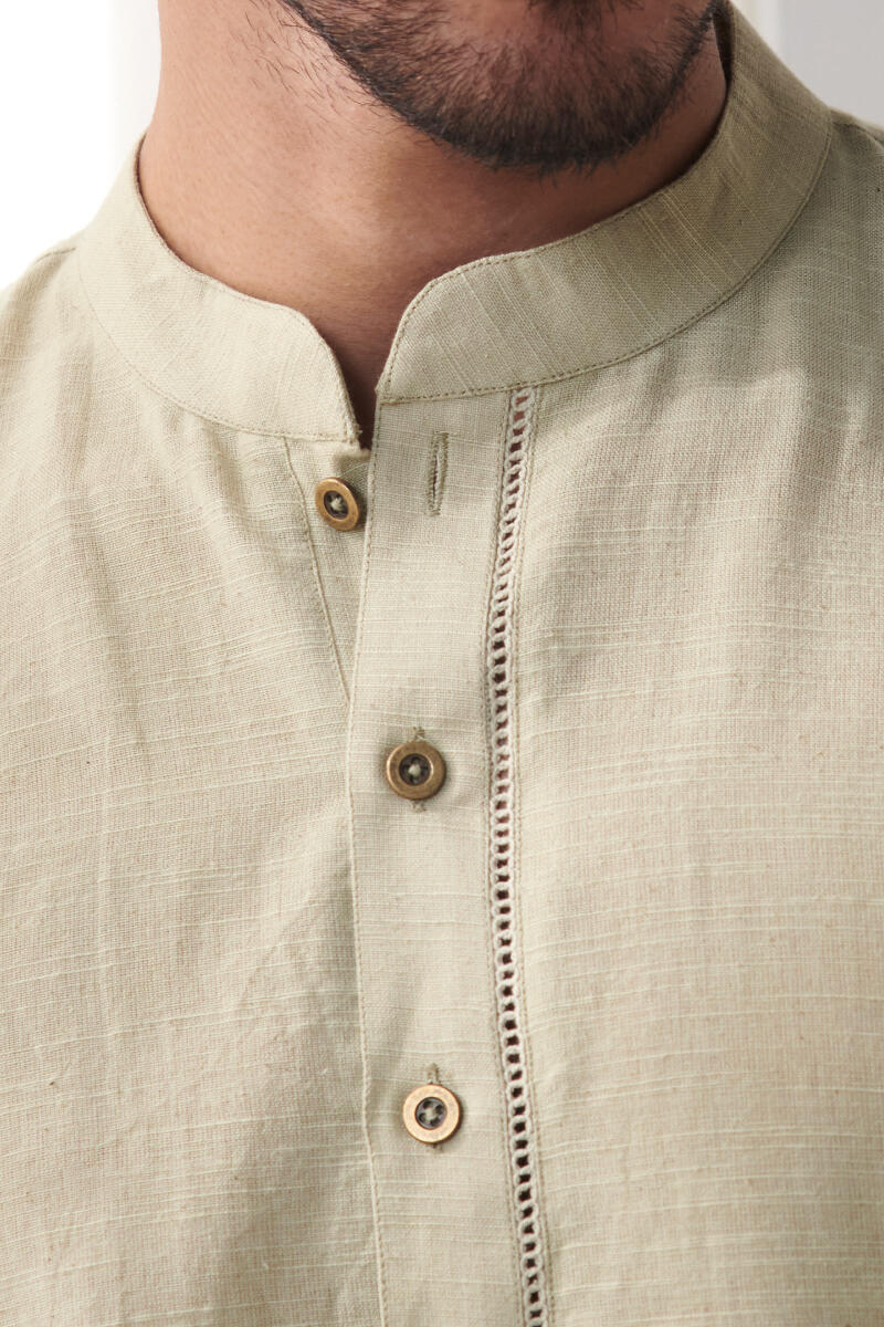 Zaid Green Handloom Kurta - Image 2
