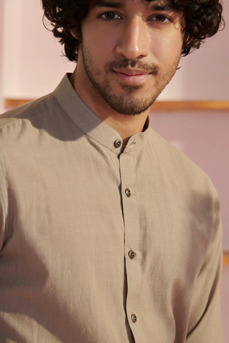 Zaid Grey Handloom Shirt - Image 2