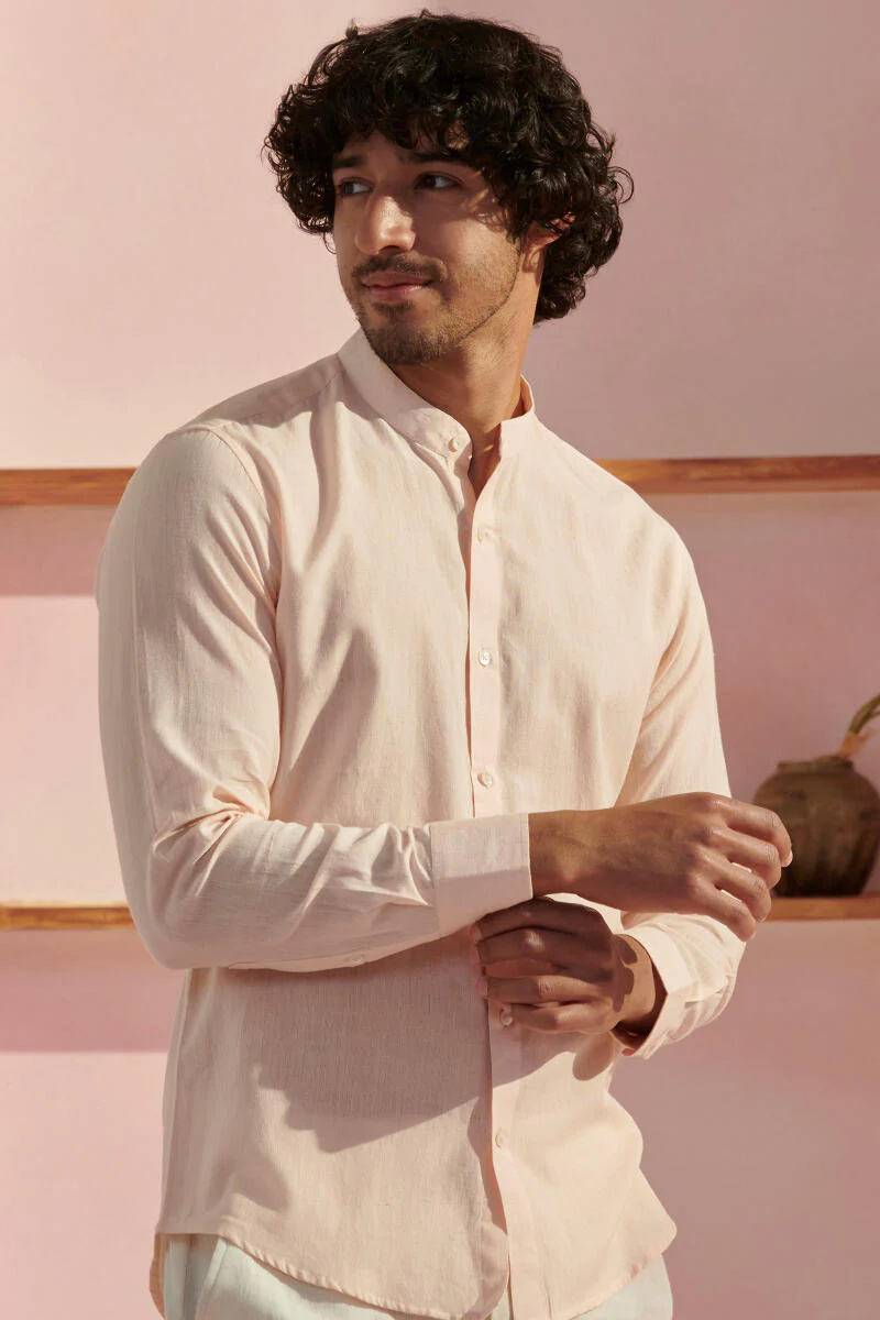 Zaid Light Pink Handloom Shirt