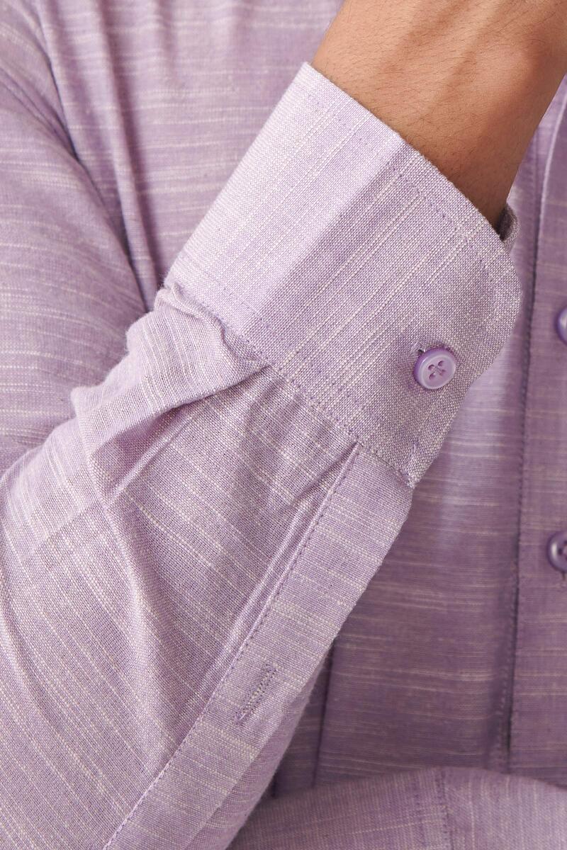 Zaid Lilac Handloom Kurta - Image 4