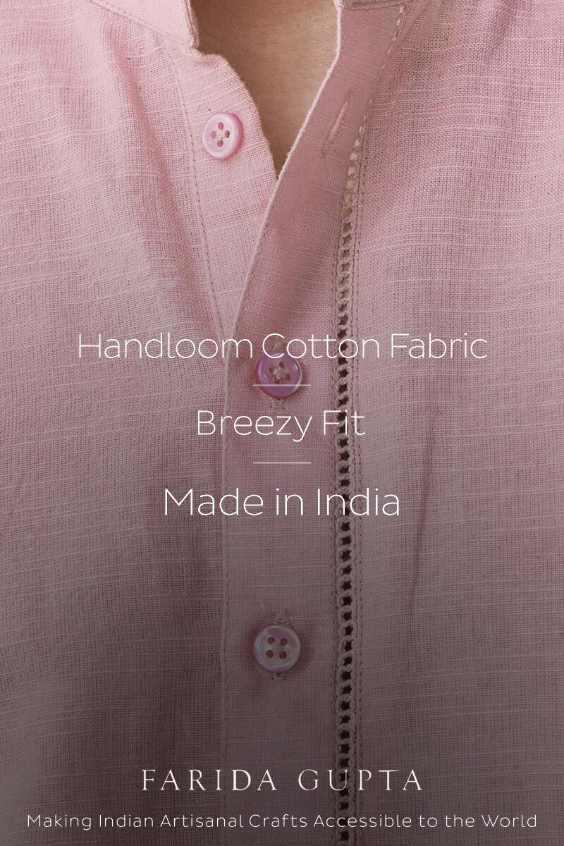 Zaid Pink Handloom Kurta - Image 7