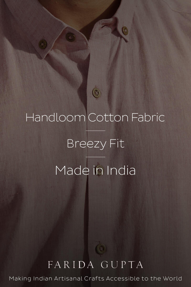 Zaid Pink Handloom Shirt - Image 6