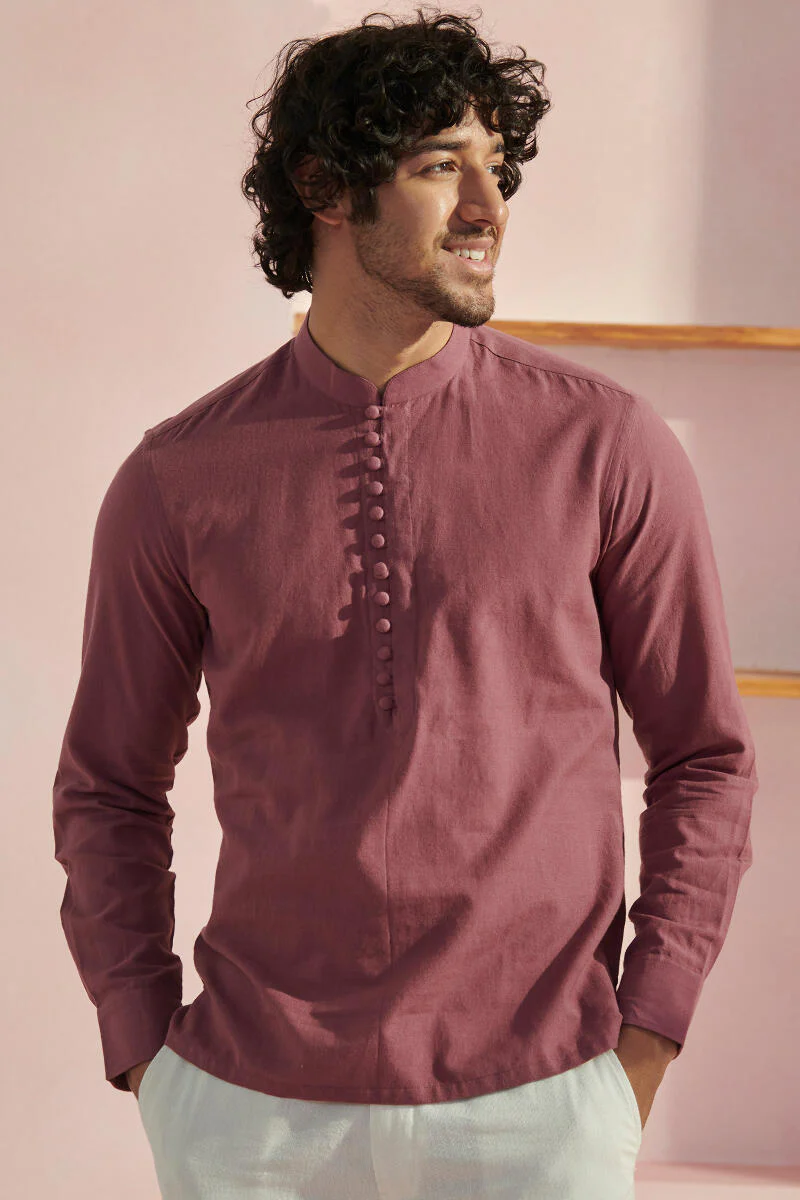 Zaid Purple Handloom Shirt