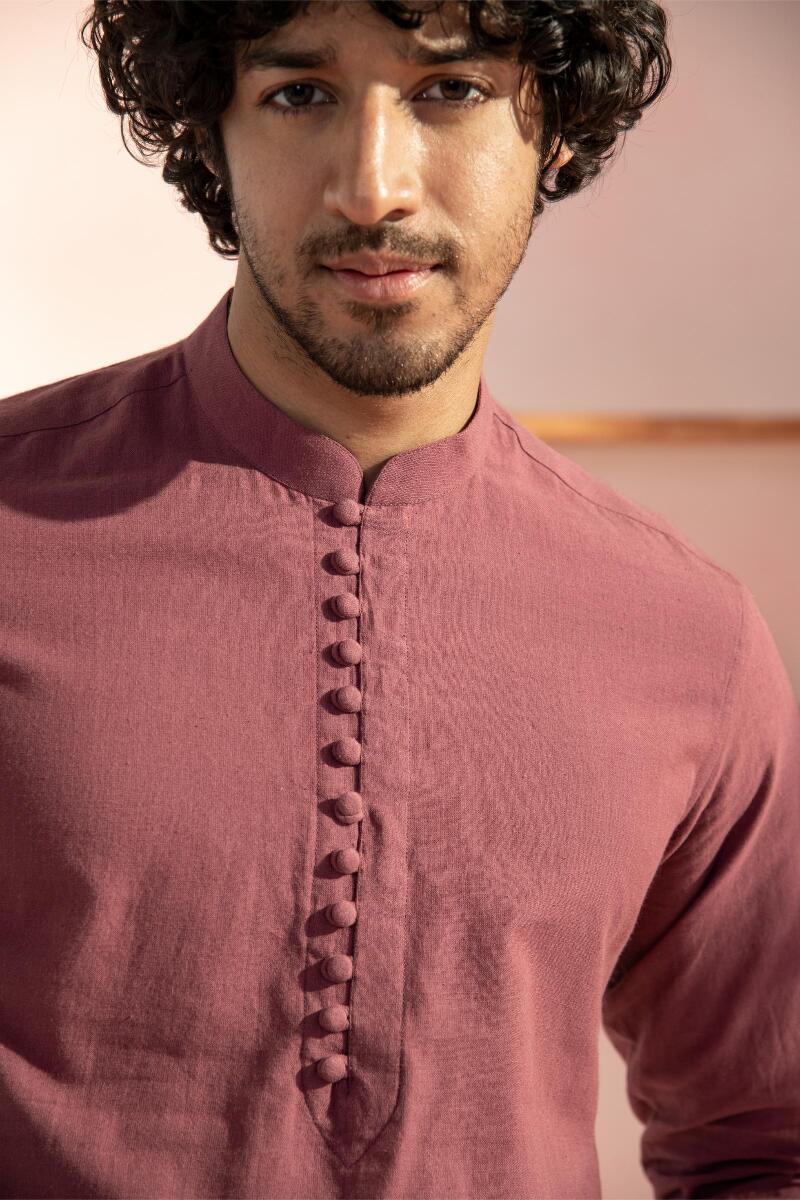 Zaid Purple Handloom Shirt - Image 2