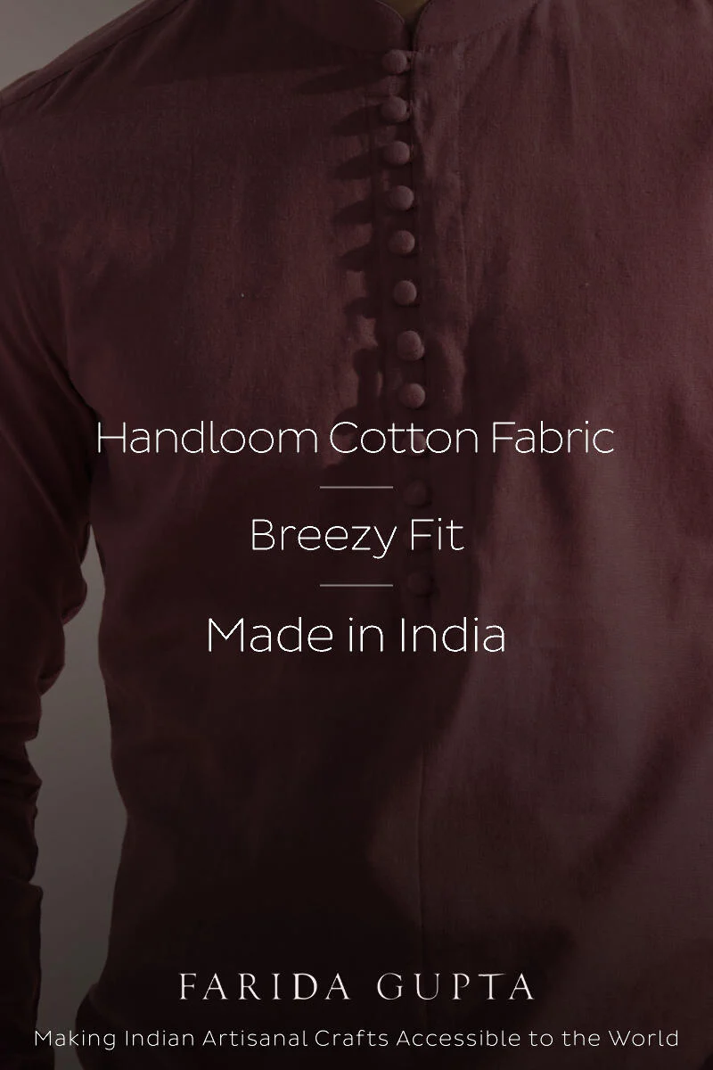 Zaid Purple Handloom Shirt - Image 6