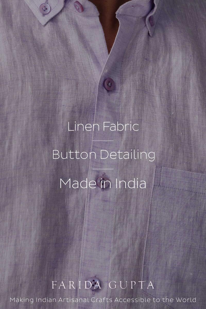 Zaid Purple Linen Shirt - Image 6