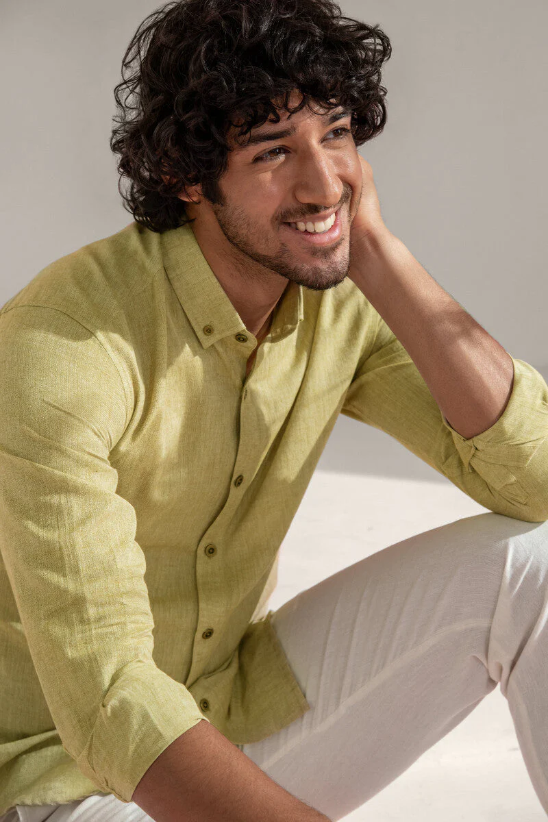 Zaid Sage Green Handloom Shirt - Image 5