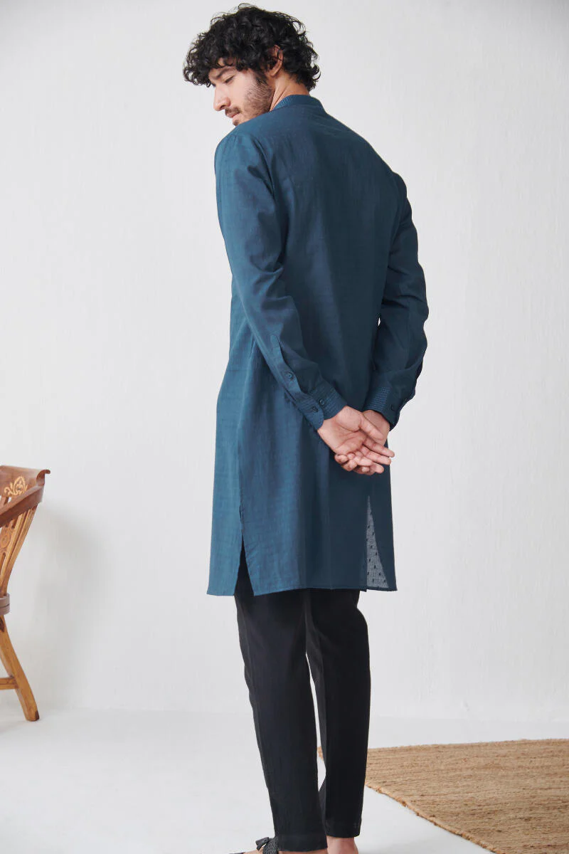 Zaid Vivaan Blue Ram Buta Kurta - Image 5