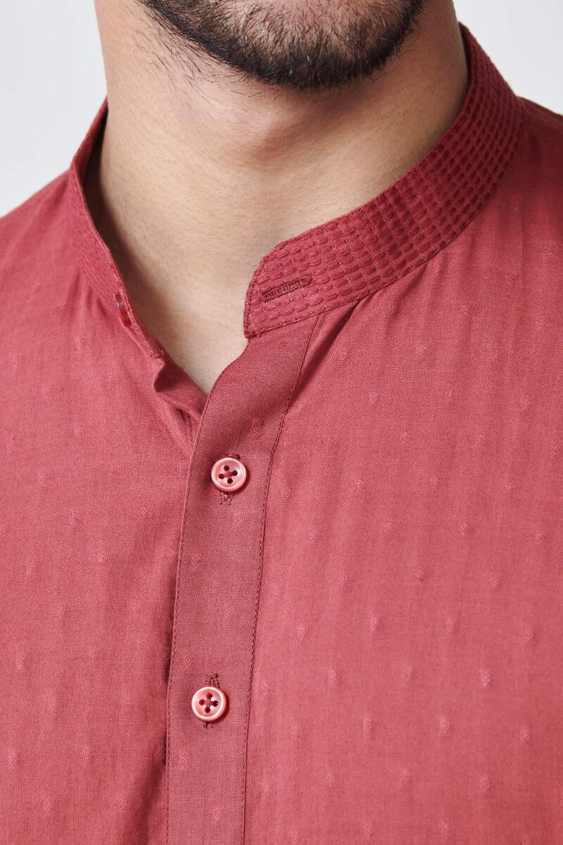 Zaid Vivaan Red Ram Buta Kurta - Image 2