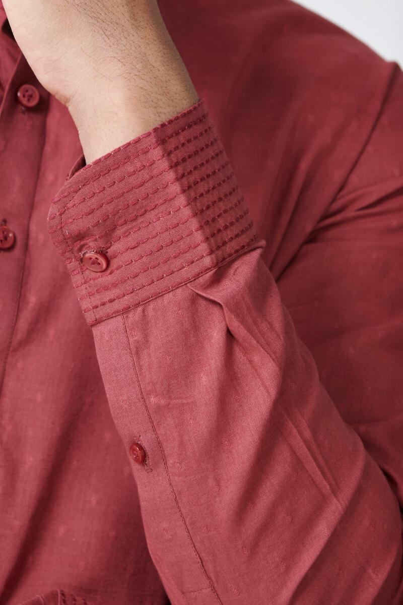 Zaid Vivaan Red Ram Buta Kurta - Image 4