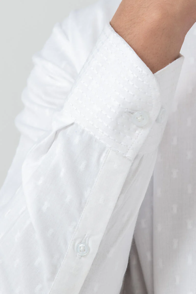 Zaid Vivaan White Ram Buta Kurta - Image 4