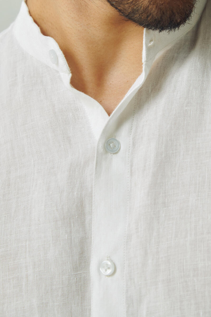 Zaid White Linen Shirt - Image 2