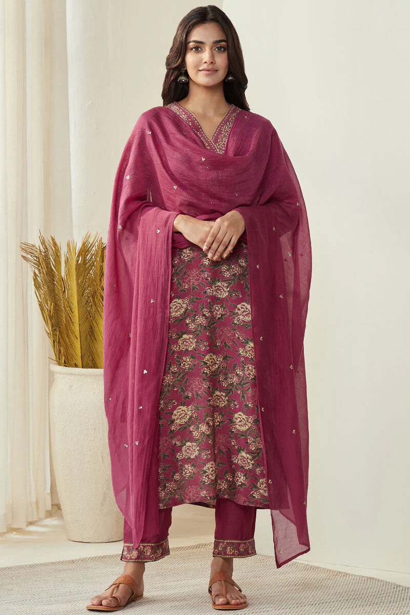 Zeenat Shirin Cotton Silk Dupatta - Image 3