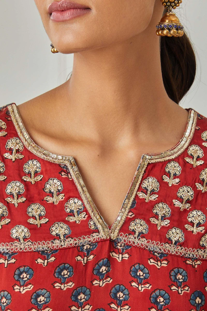 Zubeida Fizah Ajrak Modal Kurta - Image 2