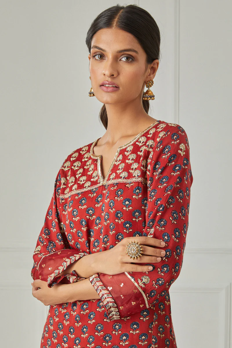 Zubeida Fizah Ajrak Modal Kurta - Image 7
