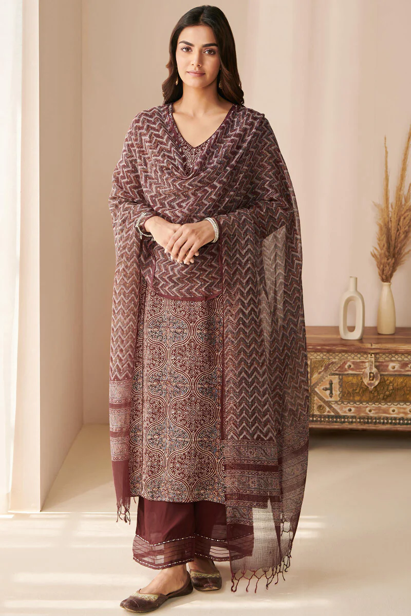 Zubeida Sareen Ajrak Kota Dupatta - Image 3