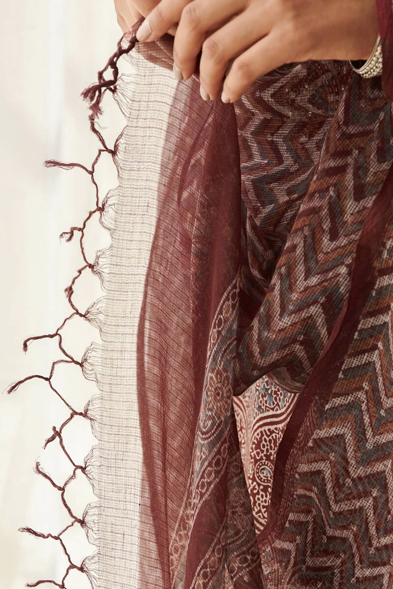 Zubeida Sareen Ajrak Kota Dupatta - Image 5